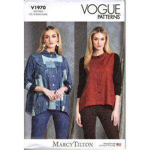 Vogue V1970 Misses 18 to 26 Marcy Tilton Vest and Jacket Uncut Sewing Pattern
